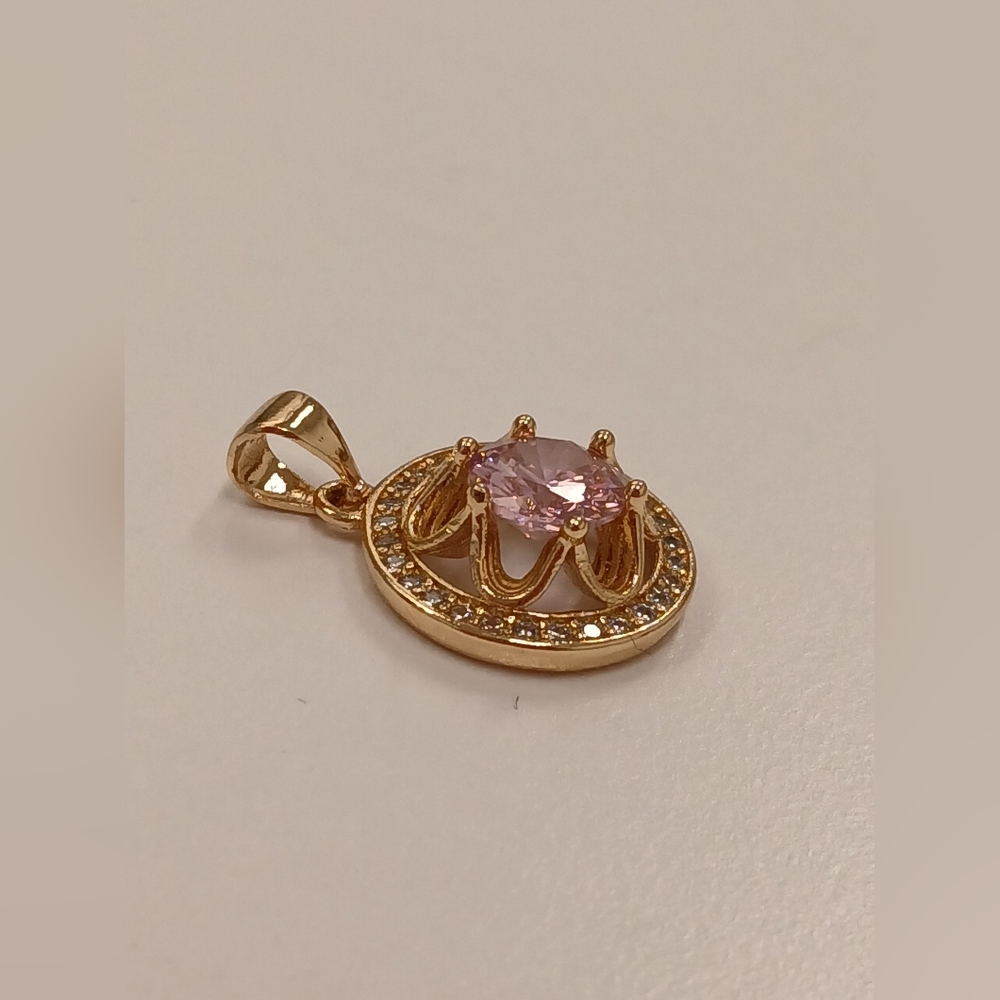 New 18k Goldplated Pink & Gemstone Pendant ¾" Pretty Bird - Picture 3 of 6
